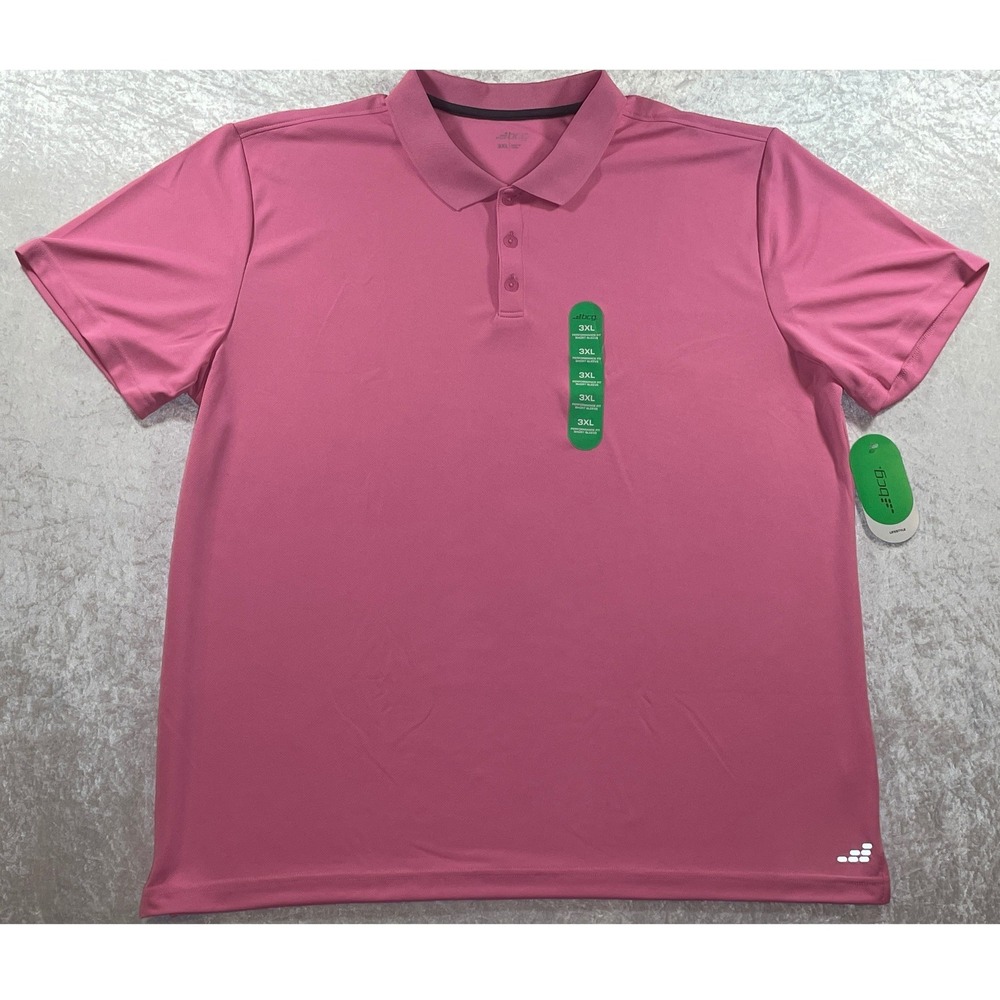 BCG Polo Shirt Men 3XL Pink NEW Performance Fit Short Sleeve Athletic Tee